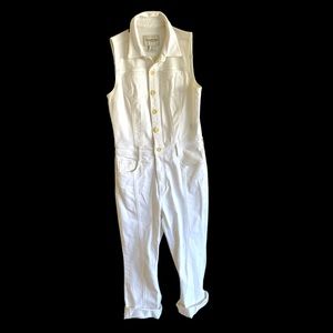 White denim jumpsuit